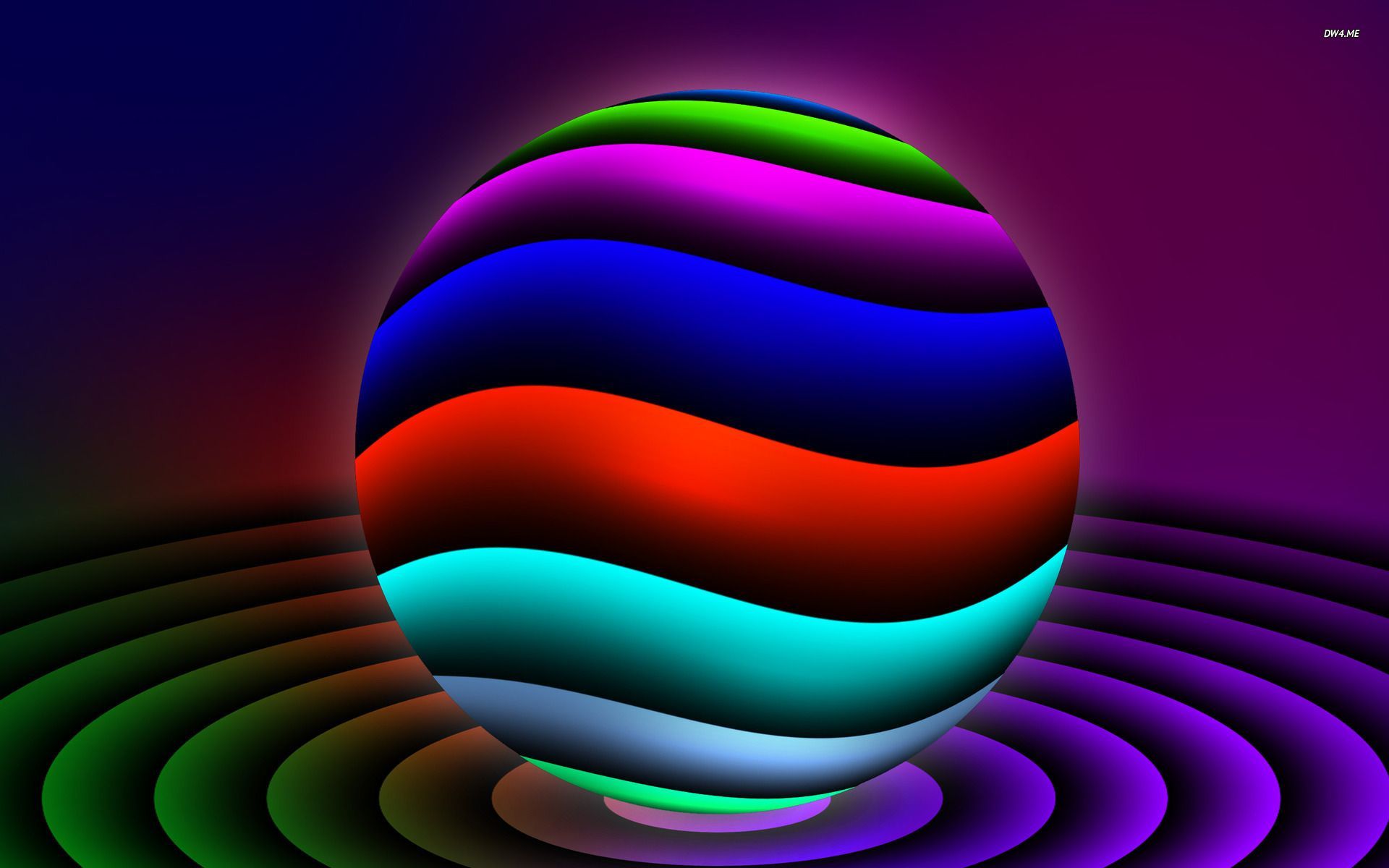 Wavy Sphere Abstract Wallpaper