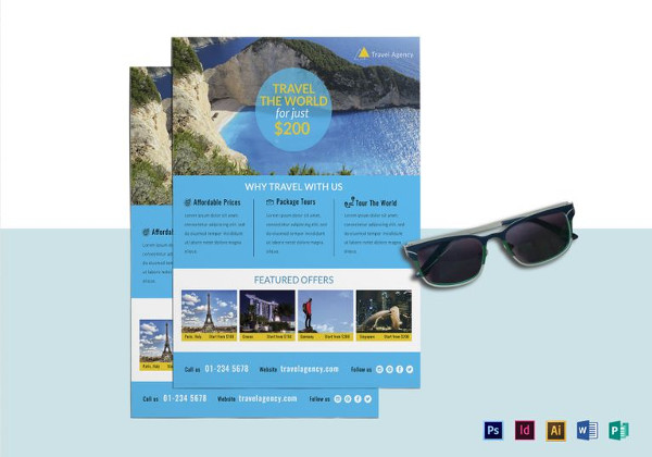 world travel agency flyer template1