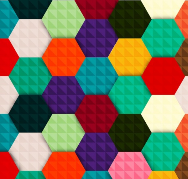 multicolored hexagon vector background