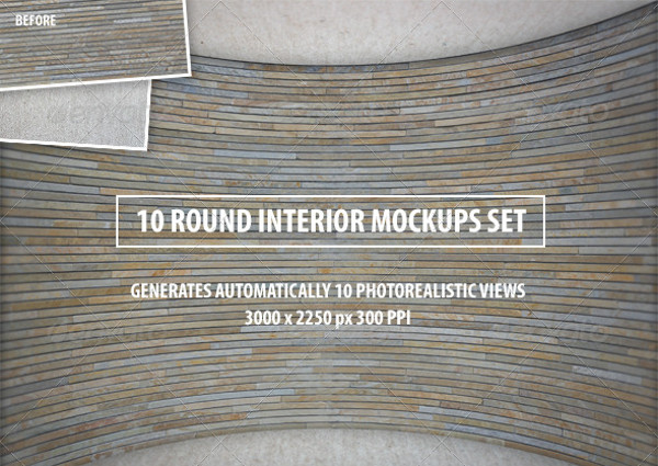 10 Round Interior Mockups Set