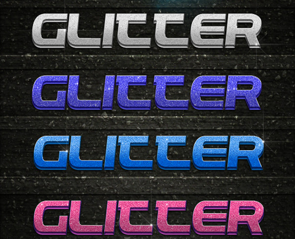 3D Glitter Styles Font