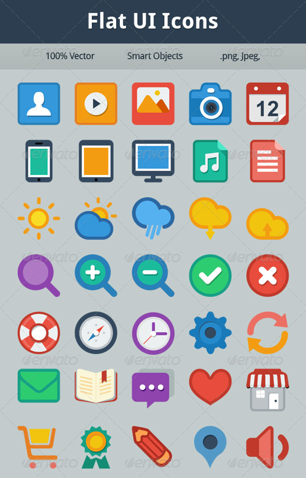 40 Flat UI Icons