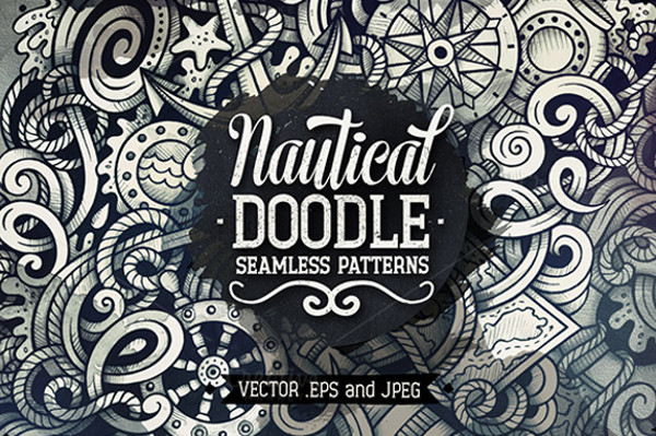 5 Nautical Doodles Patterns