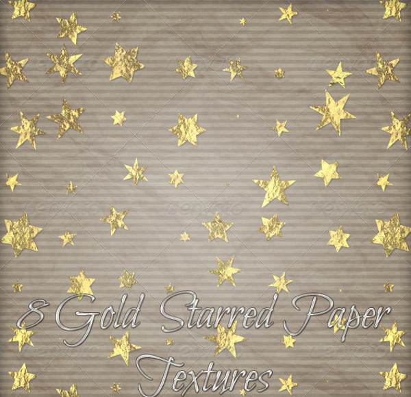 8 Gold starred Paper Textures