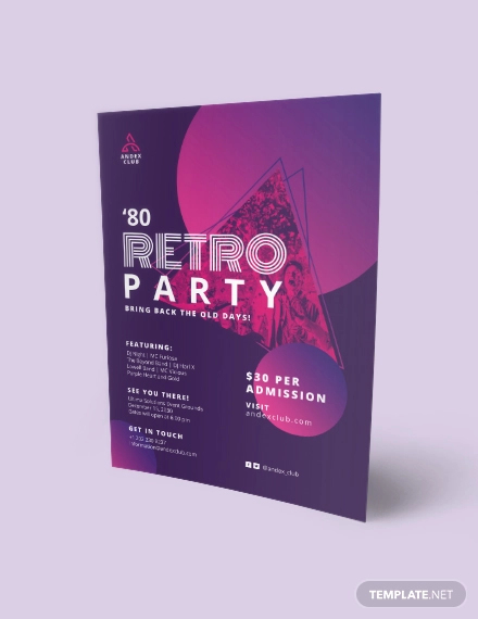 80s party flyer template