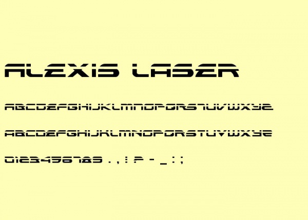 Alexis Laser Sci Fi font.