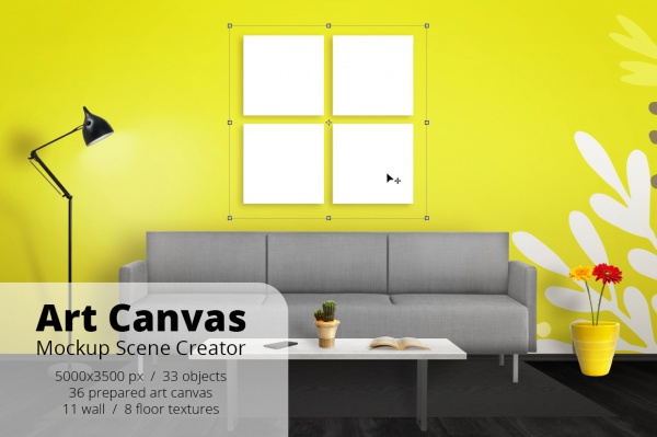 Art Canvas Mockup Scene