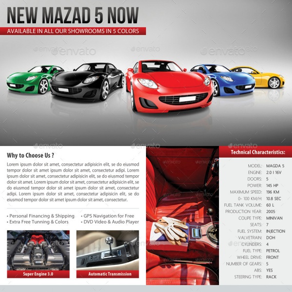 Automotive Car Sale Rental Bifold Brochure