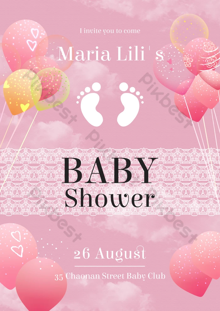 Baby Shower Invitation Card Template