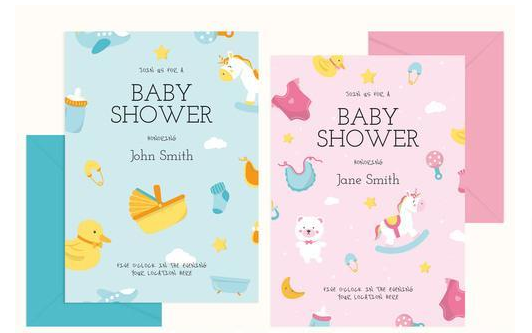 Baby Shower Invitation Card Design Vector Free Download