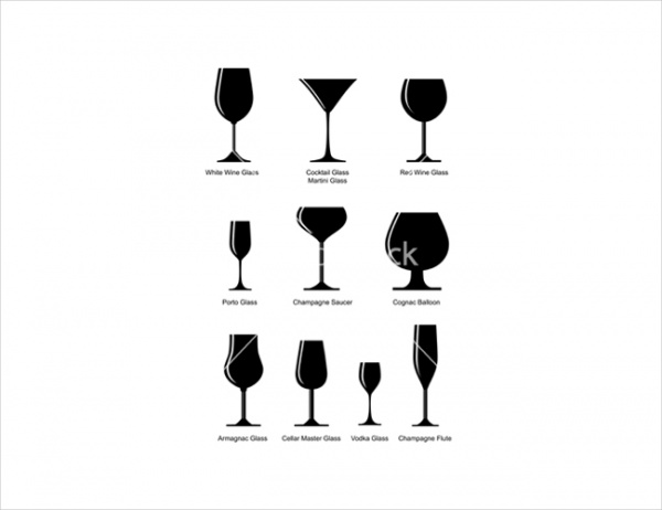 Back Silhouette alcoholic glass vector