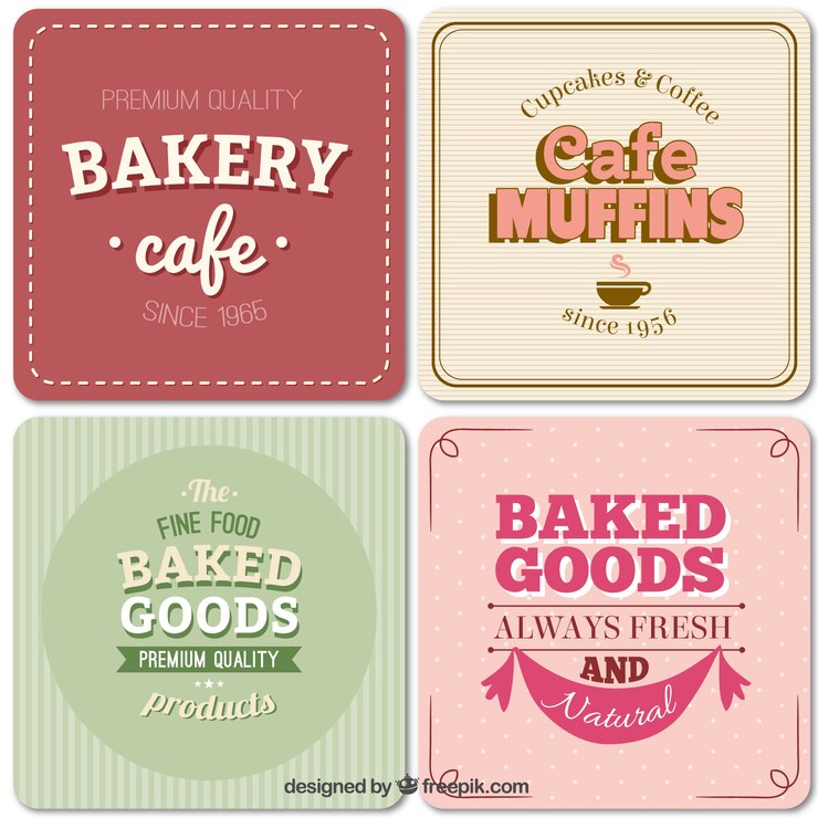 Bakery labels in vintage style