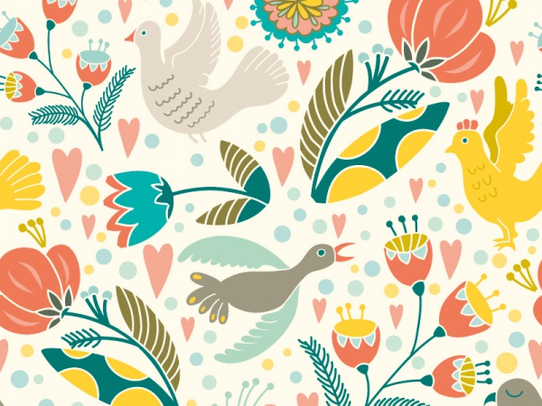 Bird Holiday Pattern