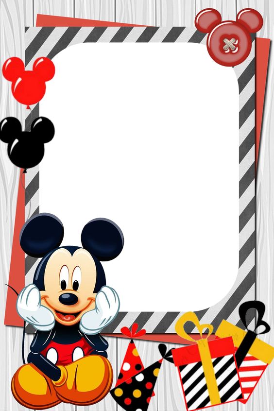 Blank Mickey Mouse Birthday Invitation