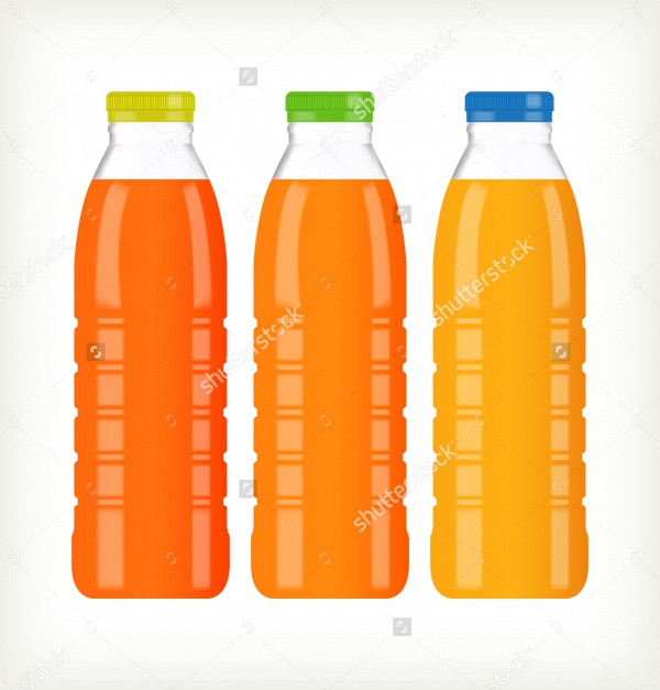 Bottles with juice isolated Mockup