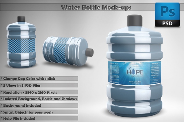 Branding Blue Water Bottle Mockup