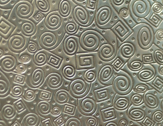 Brass Textured Metal Sheet Doodle Pattern