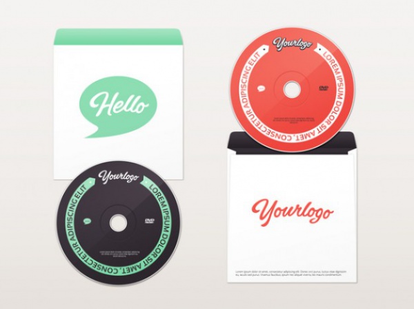 Cd and DVD envelope mockup in two colors