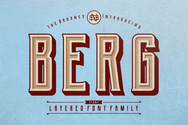 Classic Berg layered font