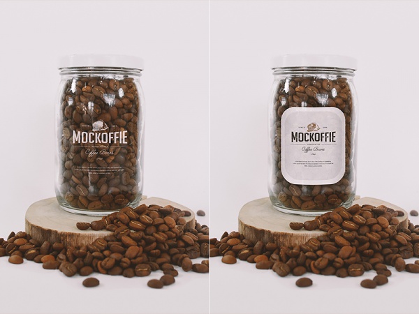 Coffee Glass Jar Mockup