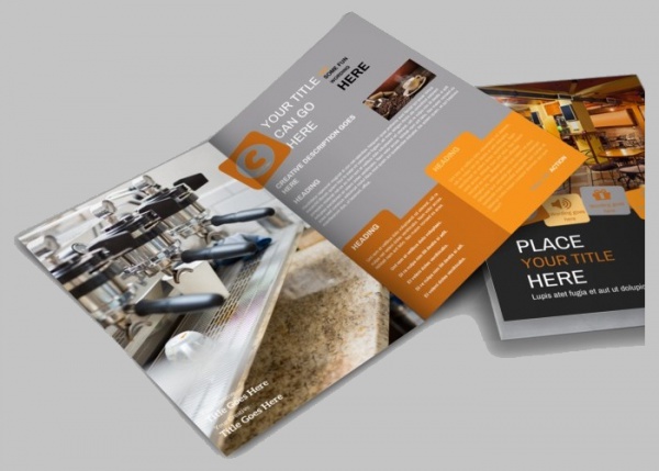 Coffee Shop Bi-Fold Brochure Template