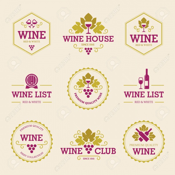 Colored Wine Labels and Badges