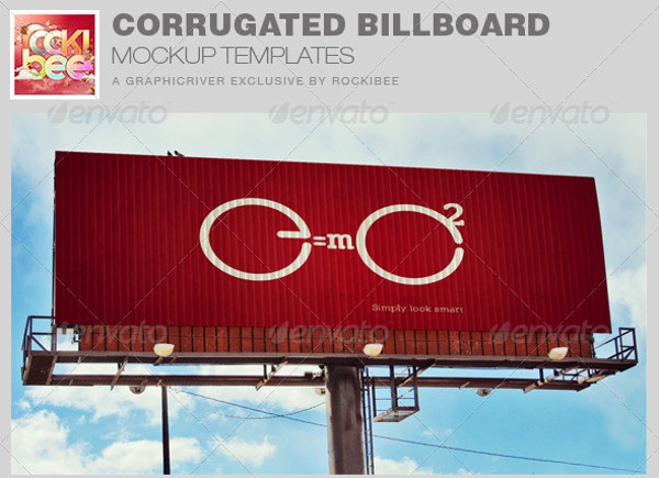 Corrugated Billboard Mockup