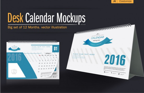 Creative Calendar 2016 Mockup