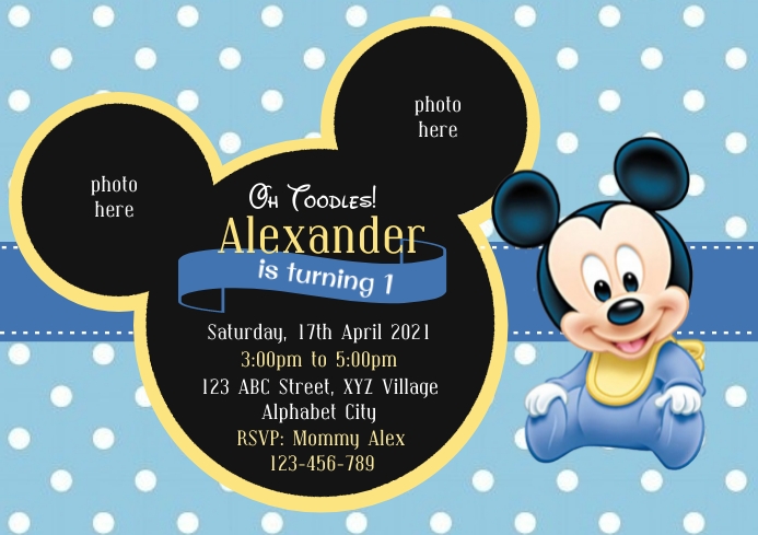 Customized Mickey Mouse Birthday Invitation