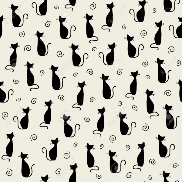 Cute seamless pattern with cats