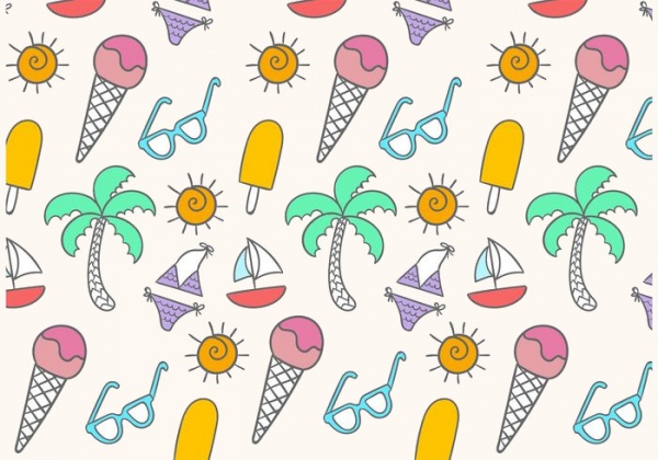 Doodles Beach Time Pattern