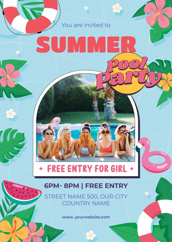 Download Summer Pool Party Invitation