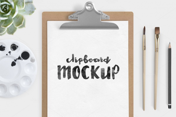 Download Watercolor Clipboard Mock-up