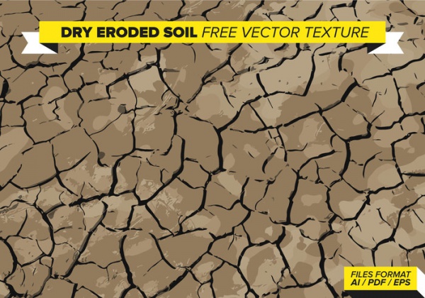 Dry Eroded Soil Free Vector Texture