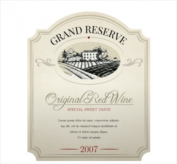 Elegant Wine Label Free Vector