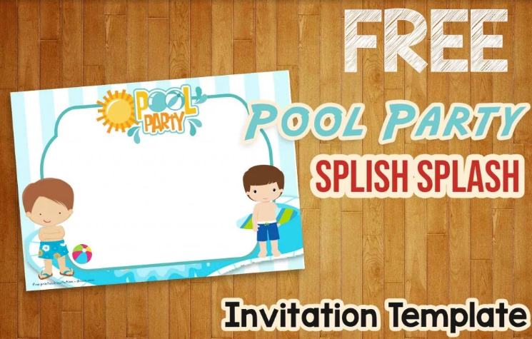 Free Pool Party Invitation For Boys