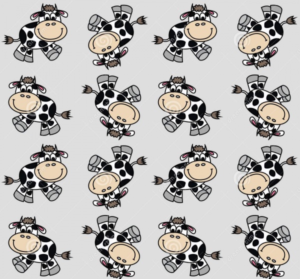 Flat Baby Cows Pattern