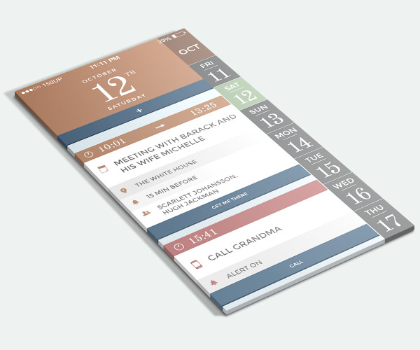 Flat Interface Calendar Mockup