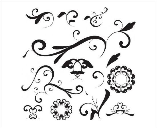 Floral Shapes and Ornaments Vector