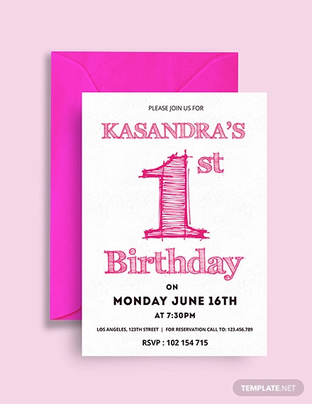 free 1st birthday party invitation card