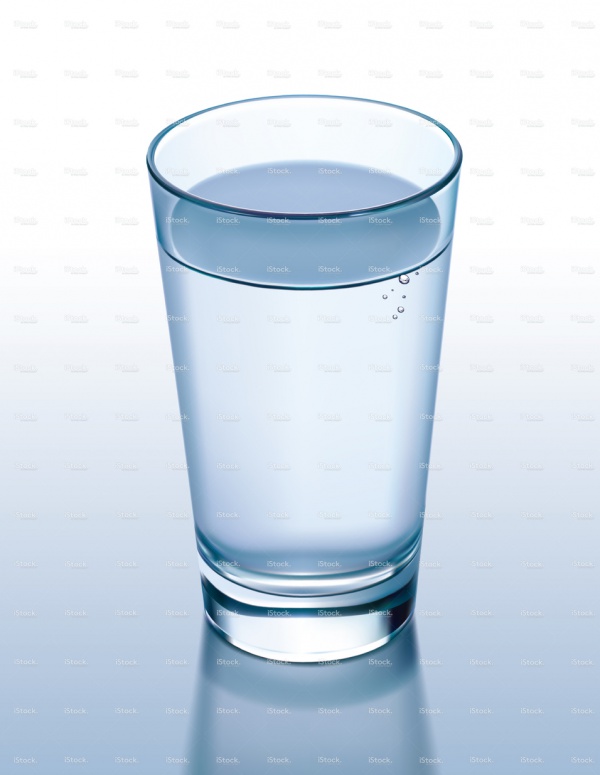 Glass with water isolated Vector