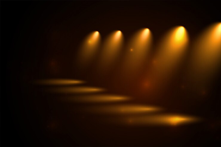 Golden spotlights Free Download