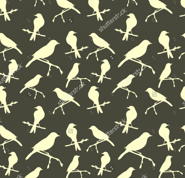 Grey birds Pattern vector