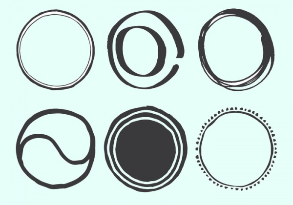 Hand Drawn Assorted Circle Vector