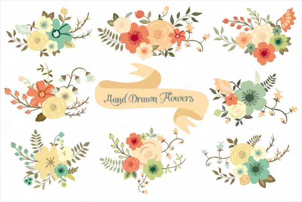 Hand Drawn Flowers Vector