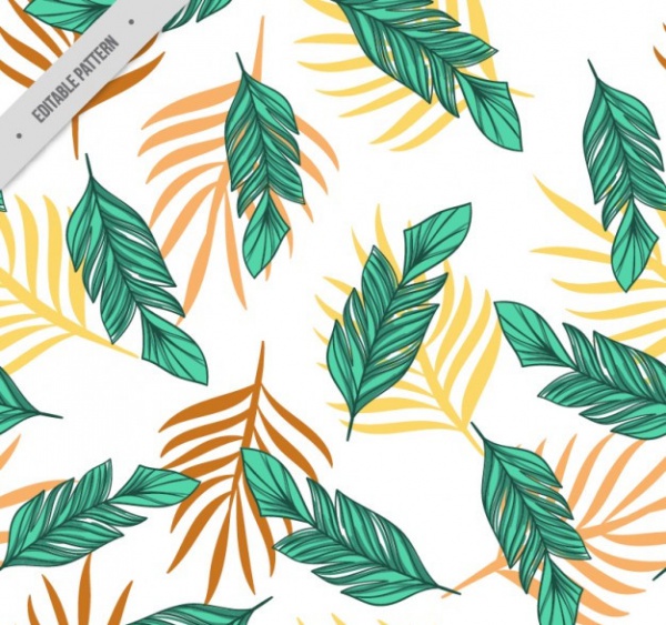 Hand drawn palm leaves pattern