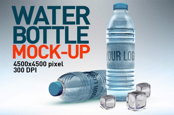 Creative market water bottle mockup psd