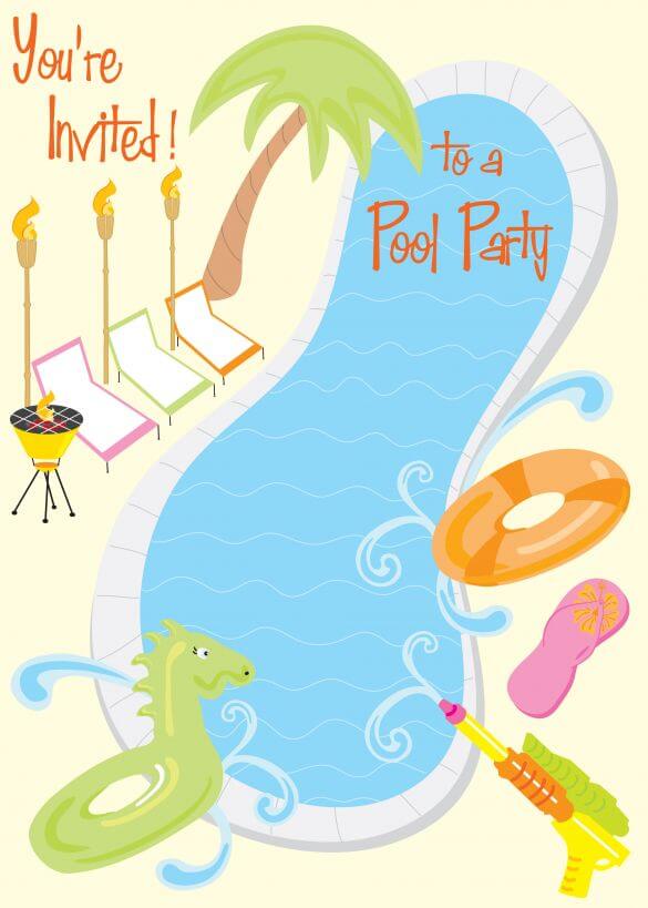 Kids Pool Party Invitation