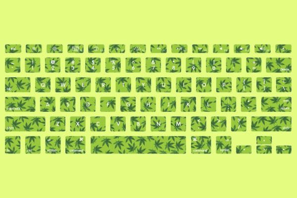 Macbook Keyboard Weed Pattern