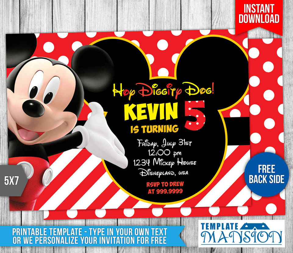 Mickey Mouse Clubhouse Birthday Invitation